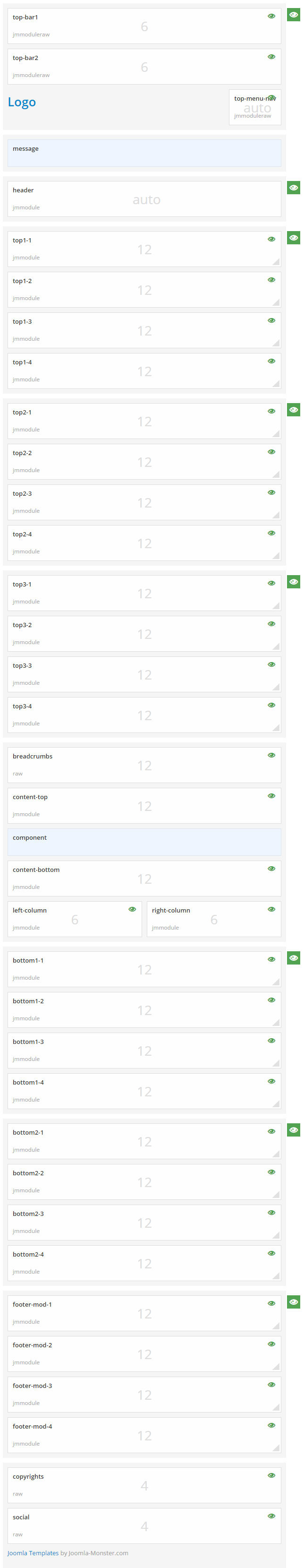 Module positions for small screen Module positions for small screen